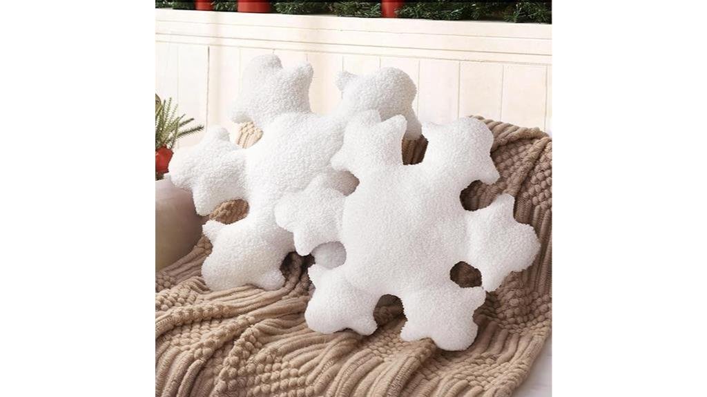 3d snowflake throw pillows