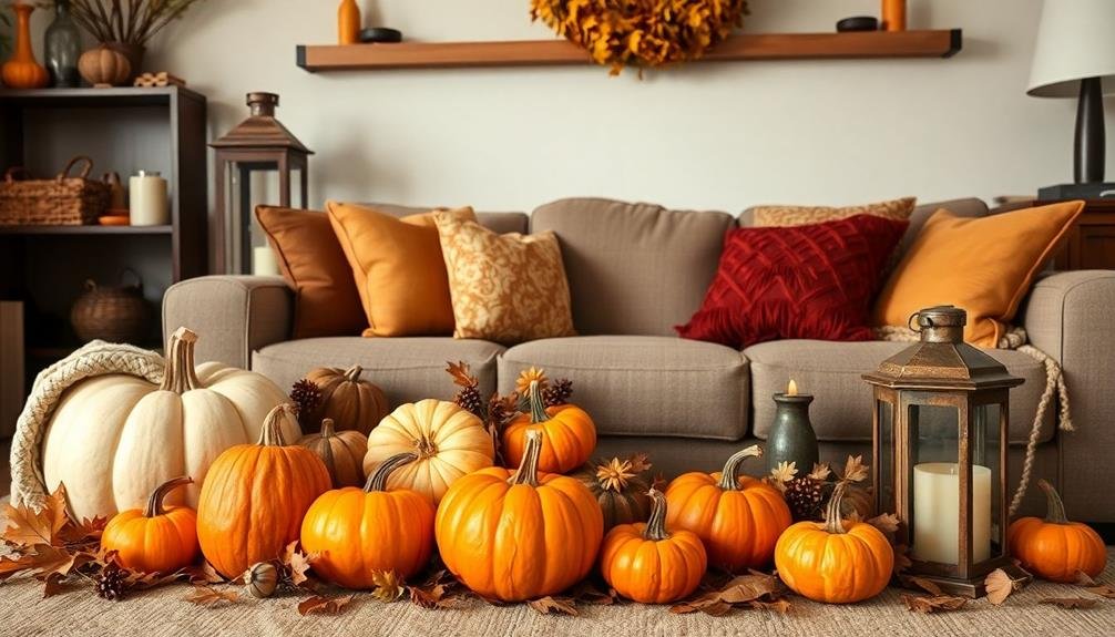 artistic autumn pumpkin arrangements