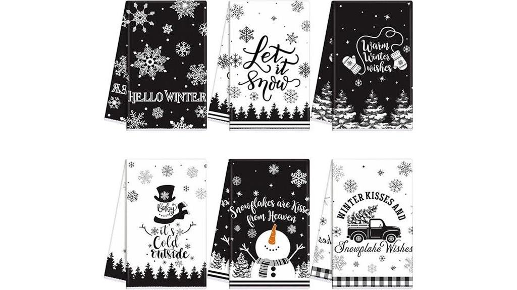 black and white towels
