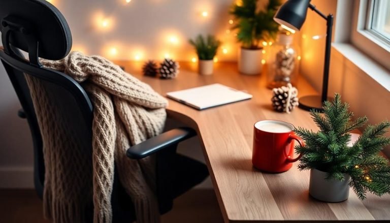cozy winter office decor