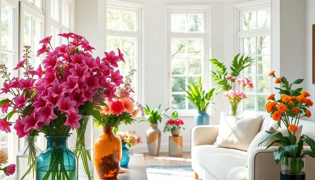 fresh flowers and greenery