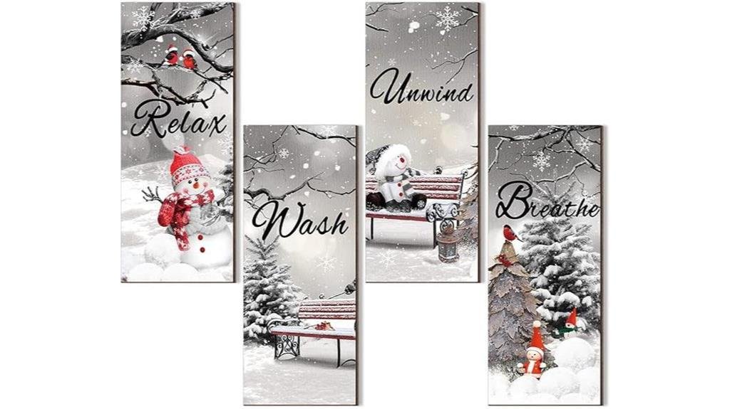 rustic winter bath signs