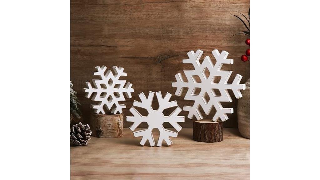 snowflake wooden christmas decor