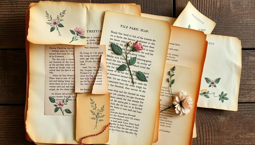 antique paper art composition