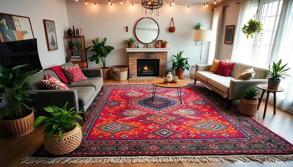 bold decorative floor textiles