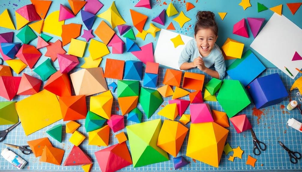 cardboard geometric shape designs