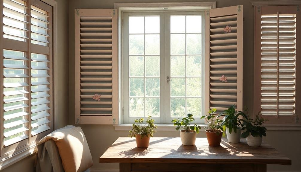 colorful wooden window treatments