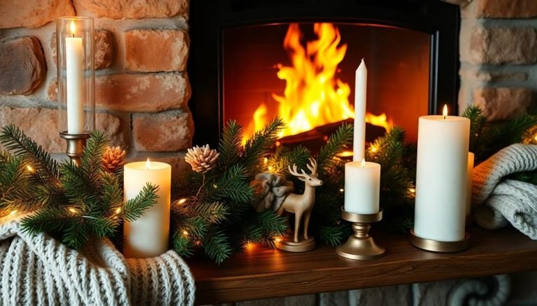 cozy winter mantel decor