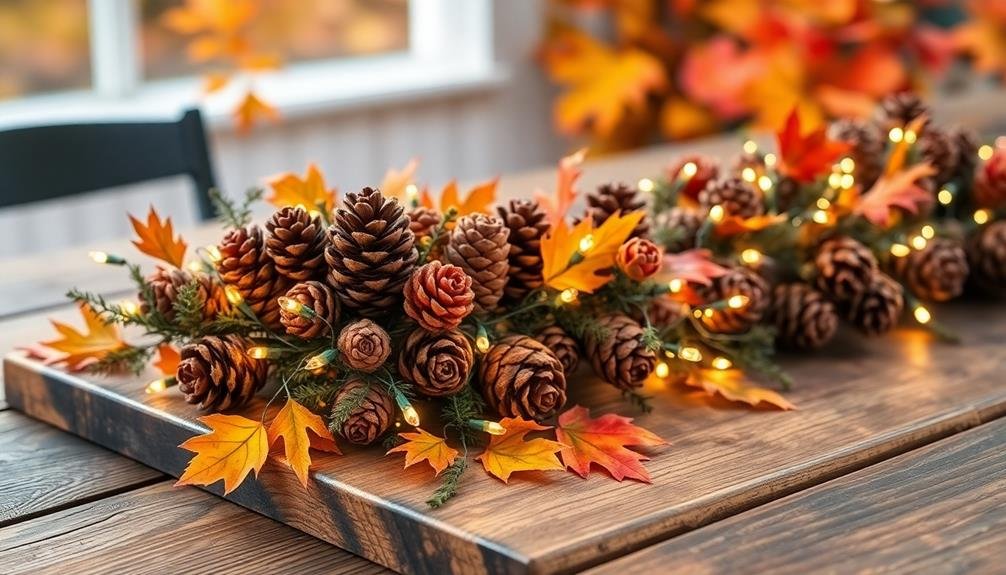 crafting pinecone decorations together