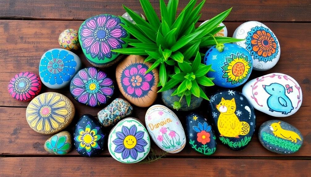 decorative painted stones collection