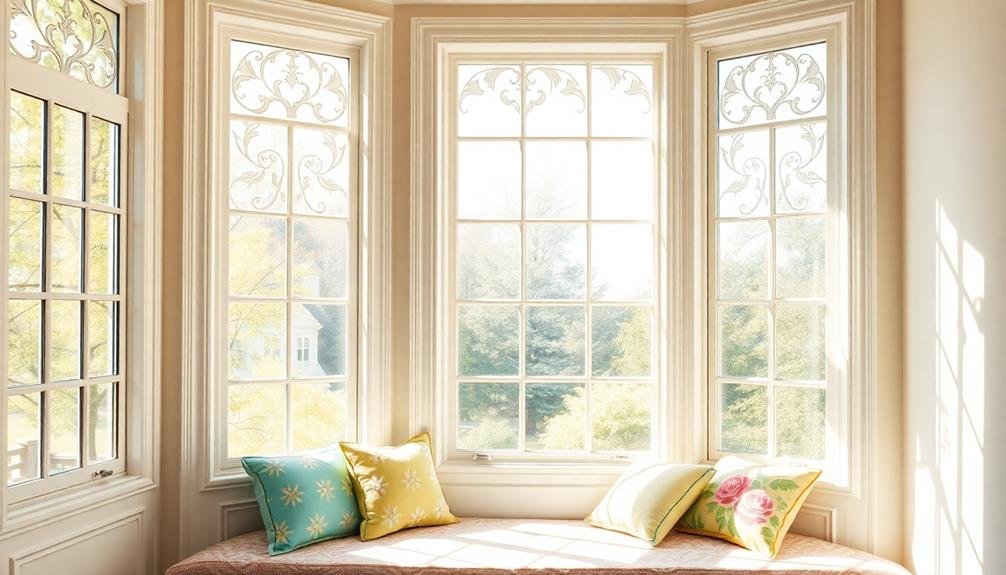 decorative stenciled window panels