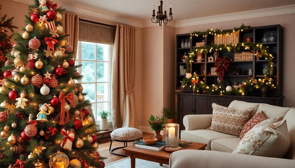 festive decorative ornament showcase