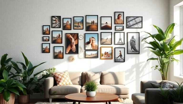 frameless photo wall inspiration