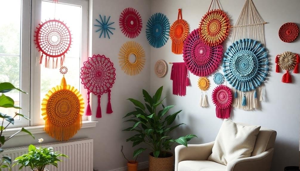 homemade textile wall art