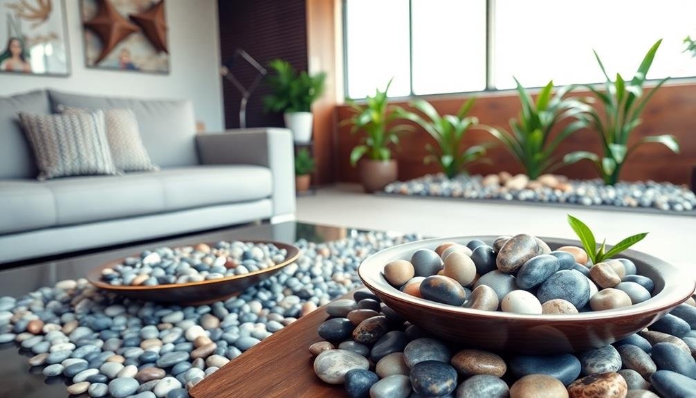 pebbles enhance home decor