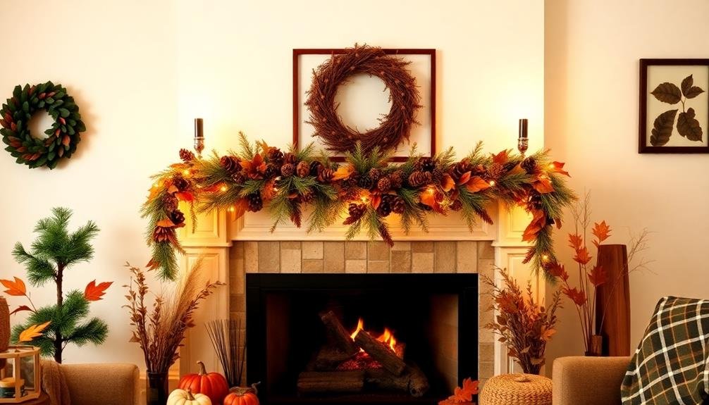 pinecone decorative garland accents