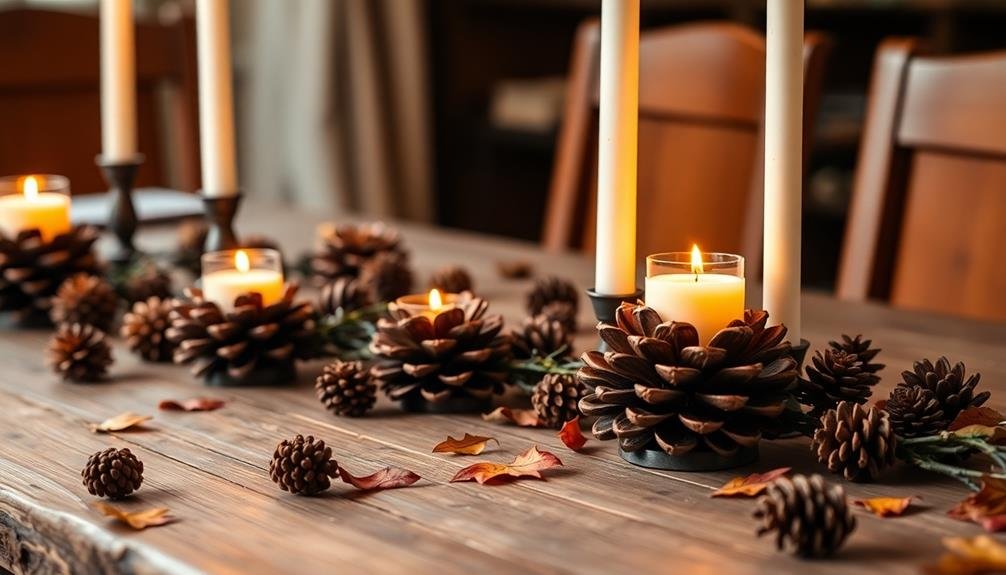 pinecone shaped candle holders