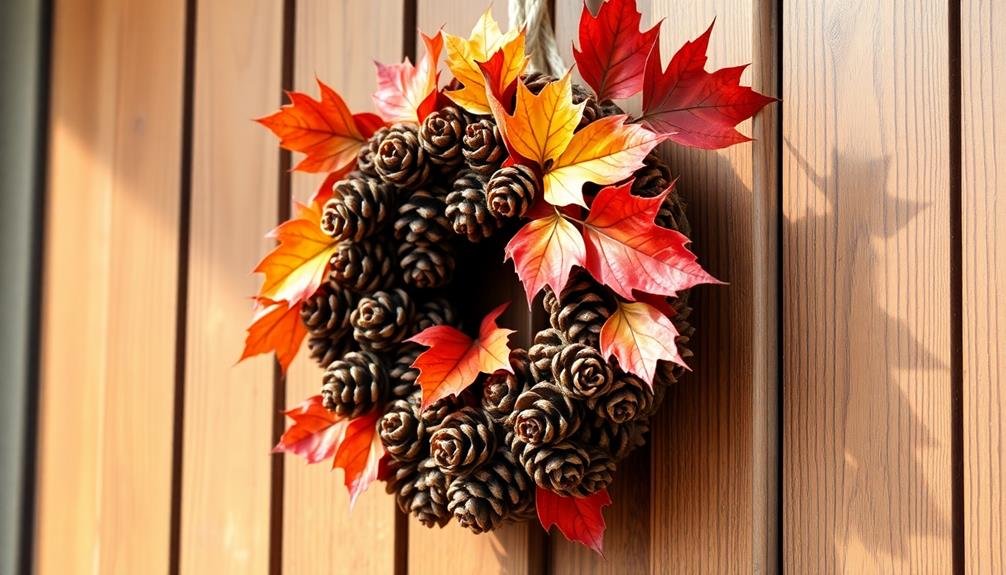 pinecone wreath crafting project