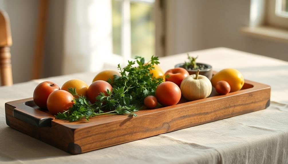 sustainable wooden serving trays