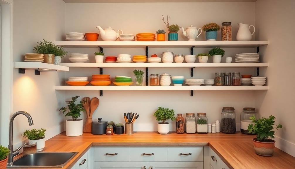 utilize open shelving design