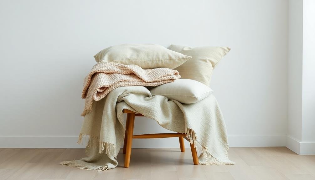 warm fabrics and bedding